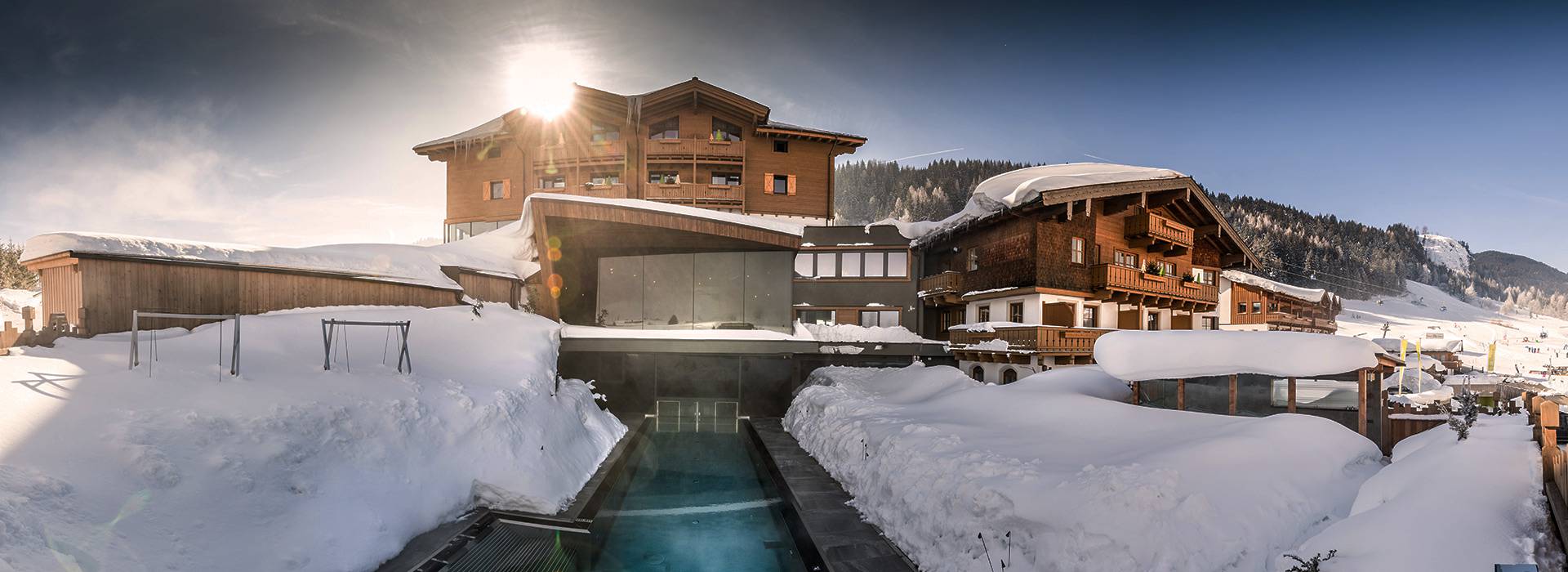 Familienurlaub an der Skipiste in leogang in Österreich - Hotel Riederalm